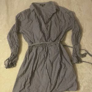 Blue stripe collard dress